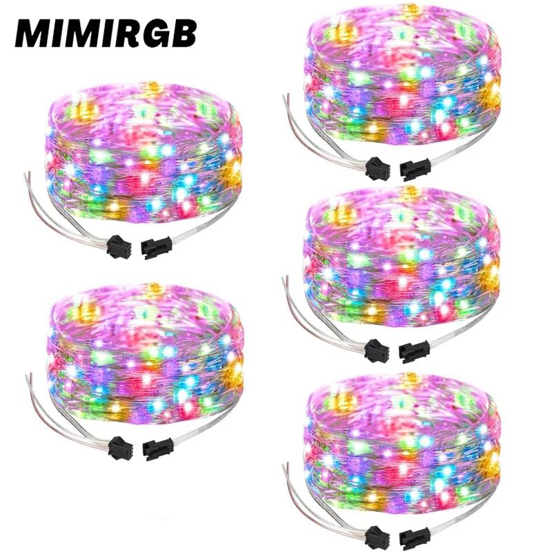 WS2812B RGBIC ũ  , Ʈ 5M 50 LED RGB ¦ , ħ ǳ ߿  Ƽ , DC5V